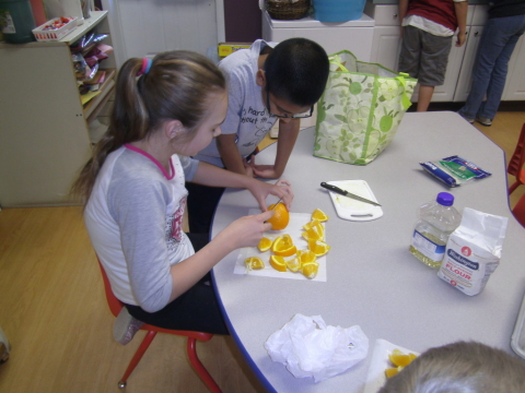 Brookeside Montessori Elementary students making enchilada sauce – 1