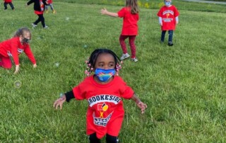 Field Day 2021 at Brookeside Montessori School - Playing with Bubbles